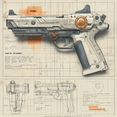 Sci-Fi Blaser Pistol Concept Art