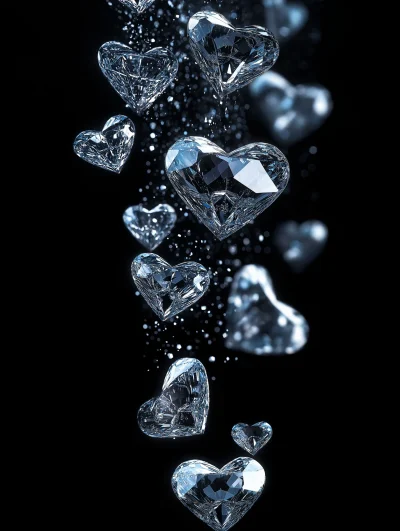 Falling Diamond Hearts