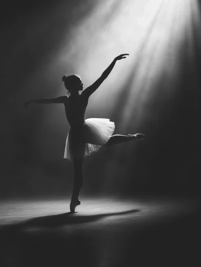 Ballet Dance in Black and White