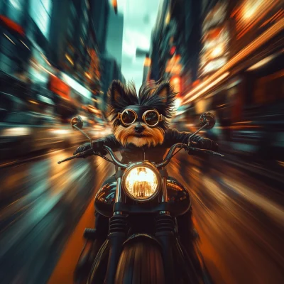 Yorkshire Terrier on Harley