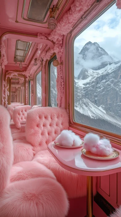 Luxury Pink Train Interior