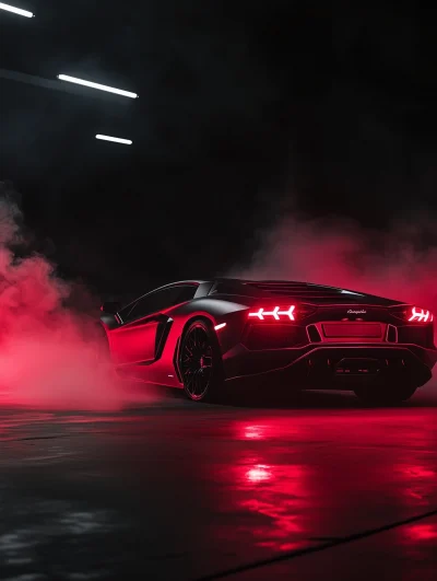 Lamborghini Aventador in a Dark Setting