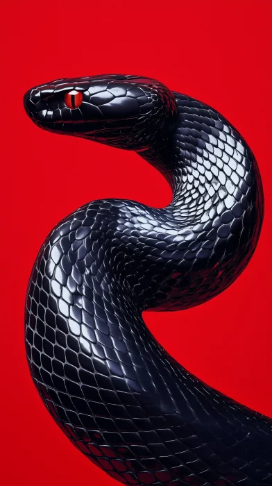 Coiled Black Mamba