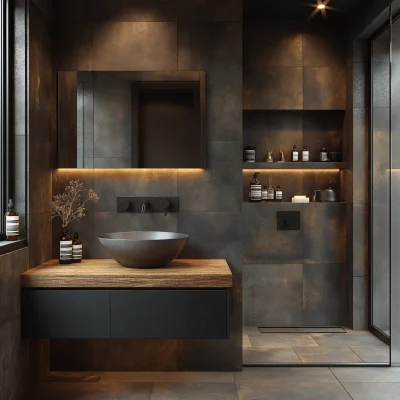 Modern Dramatic Bathroom