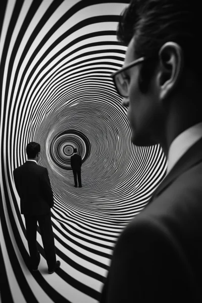 Men in Suits at Optical Illusions