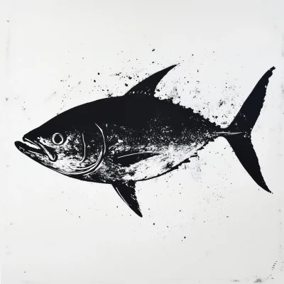 Ahi Fish Gyotaku Print