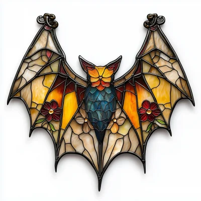 Colorful Bat Stained Glass