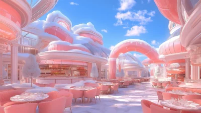 Charming Pink Restaurant Exterior