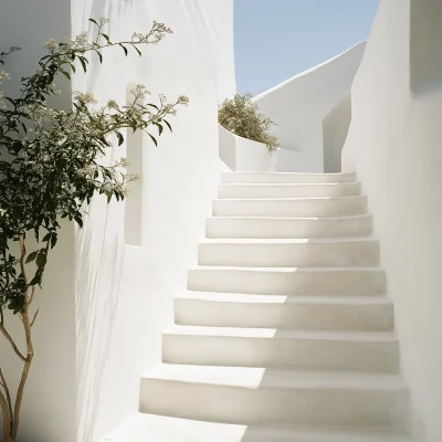 Mediterranean White Stairs