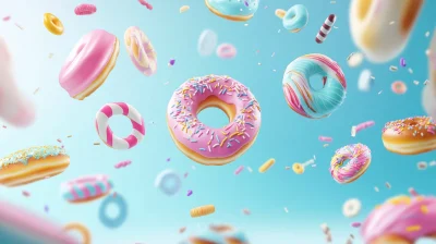 Colorful Donuts in Motion