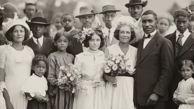 Diverse Families in Vintage Attire