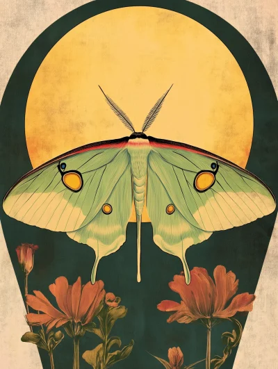 Luna Moth Illustration