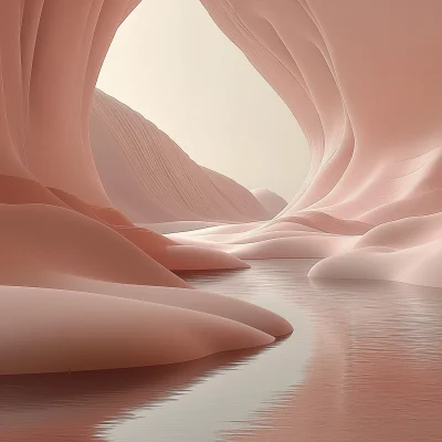 Winding River in Desert