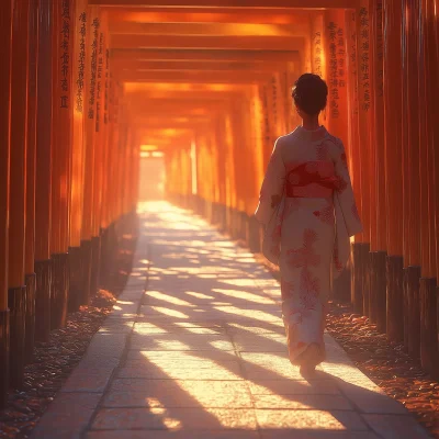 Graceful Stroll Through Torii Gates