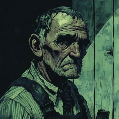 Eerie Farmer Illustration