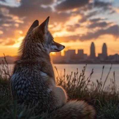 Coyote at Dusk in San Diego