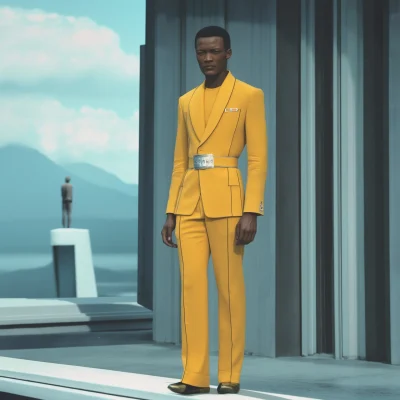 Retro Futuristic Yellow Suit