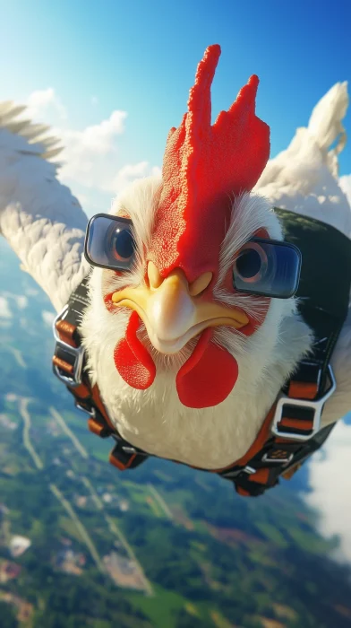 Skydiving Chicken Selfie