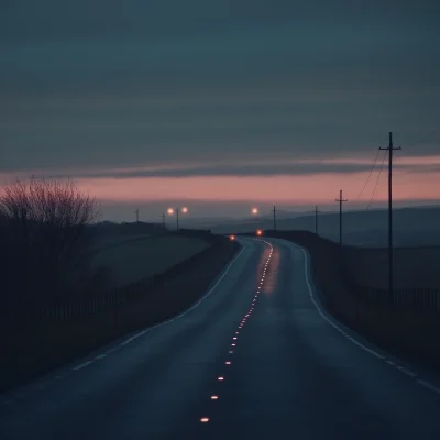 Twilight Countryside Road