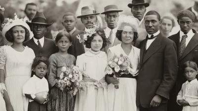 Diverse Families in Vintage Fashion