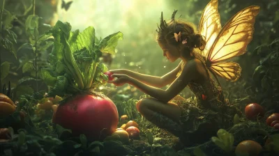 Earthy Fairy Struggling with Radish