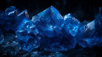 Artistic Blue Gemstones Display