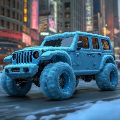 Plush Blue Jeep Wrangler