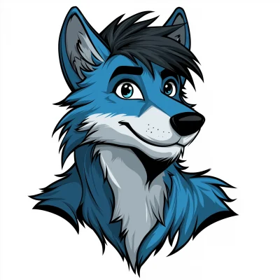 Cartoon Wolf Portrait