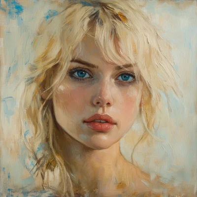 A Blonde Woman with Blue Eyes