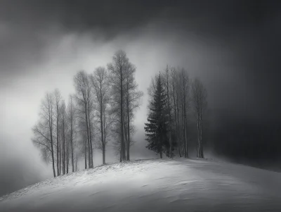 Aspen Trees in Black and White