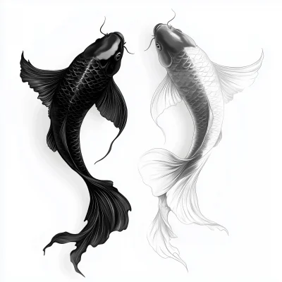 Yin and Yang Koi Fishes