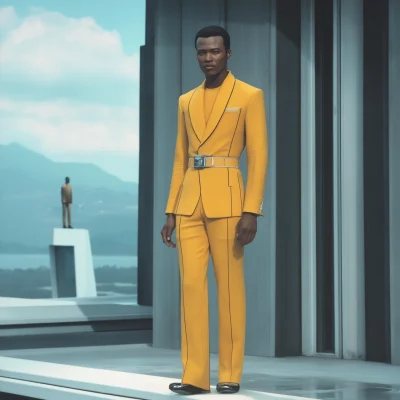 Retro Futuristic Yellow Suit