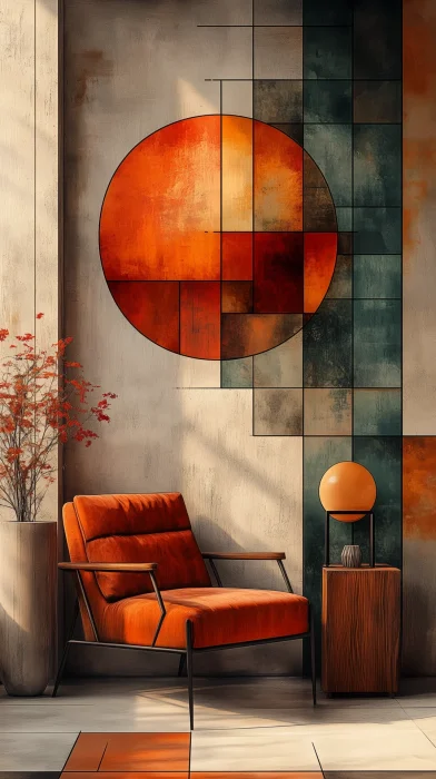 Abstract Mid Century Composition