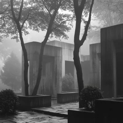 Modern Brutalist Cemetery