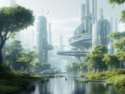 Peaceful Futuristic City