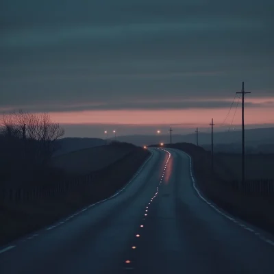 Twilight Countryside Road