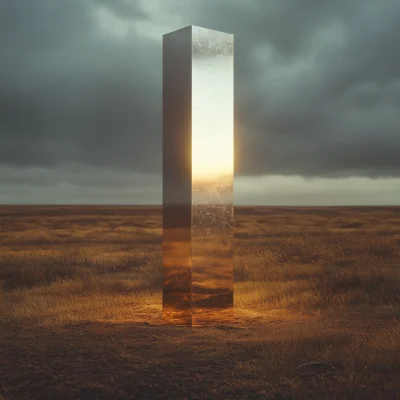 Reflective Metal Monument