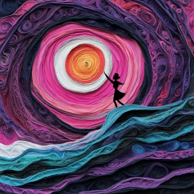 Textured Woman in Quilled Art