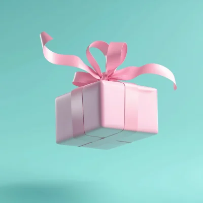 Floating Pink Gift Box