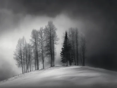 Aspen Trees in Black and White