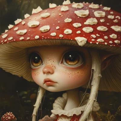 Enchanted Elf with Mushroom Hat