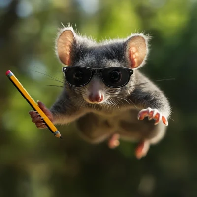 Flying Possum with Pencil