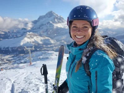 Joyful Woman in Snowy Landscape