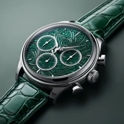 Luxurious Green Chronograph Watch