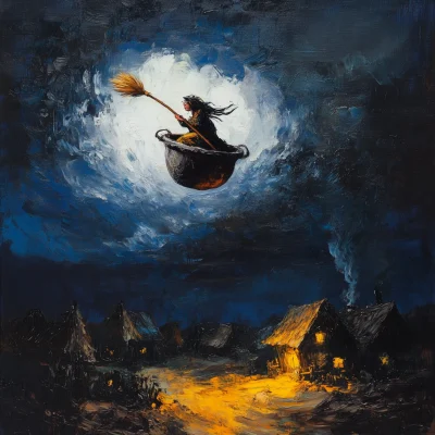 Baba Yaga in Flight