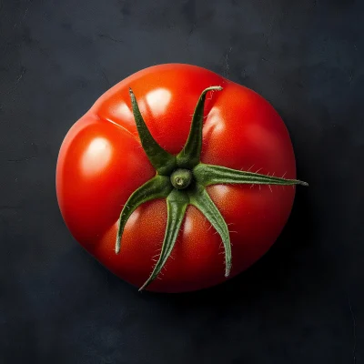 Red Tomato on Dark Background