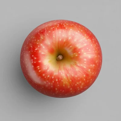 Red Apple on Transparent Background