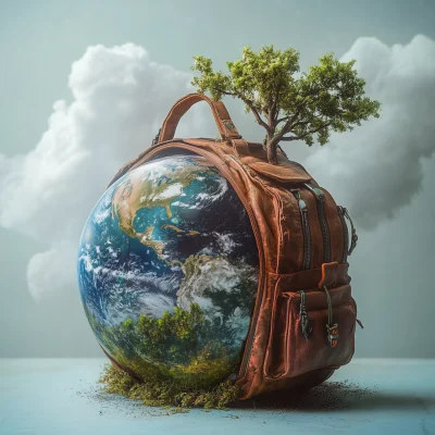 Small Earth in Backpack