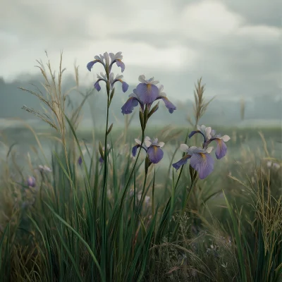 Realistic Iris Sibirica