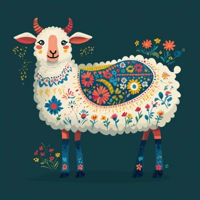 Folk Art Sheep